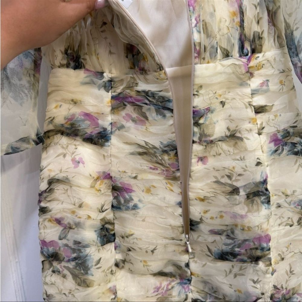 ASOS Design Puff Sleeve Floral Mini Dress  Size 2 - Picture 4 of 7